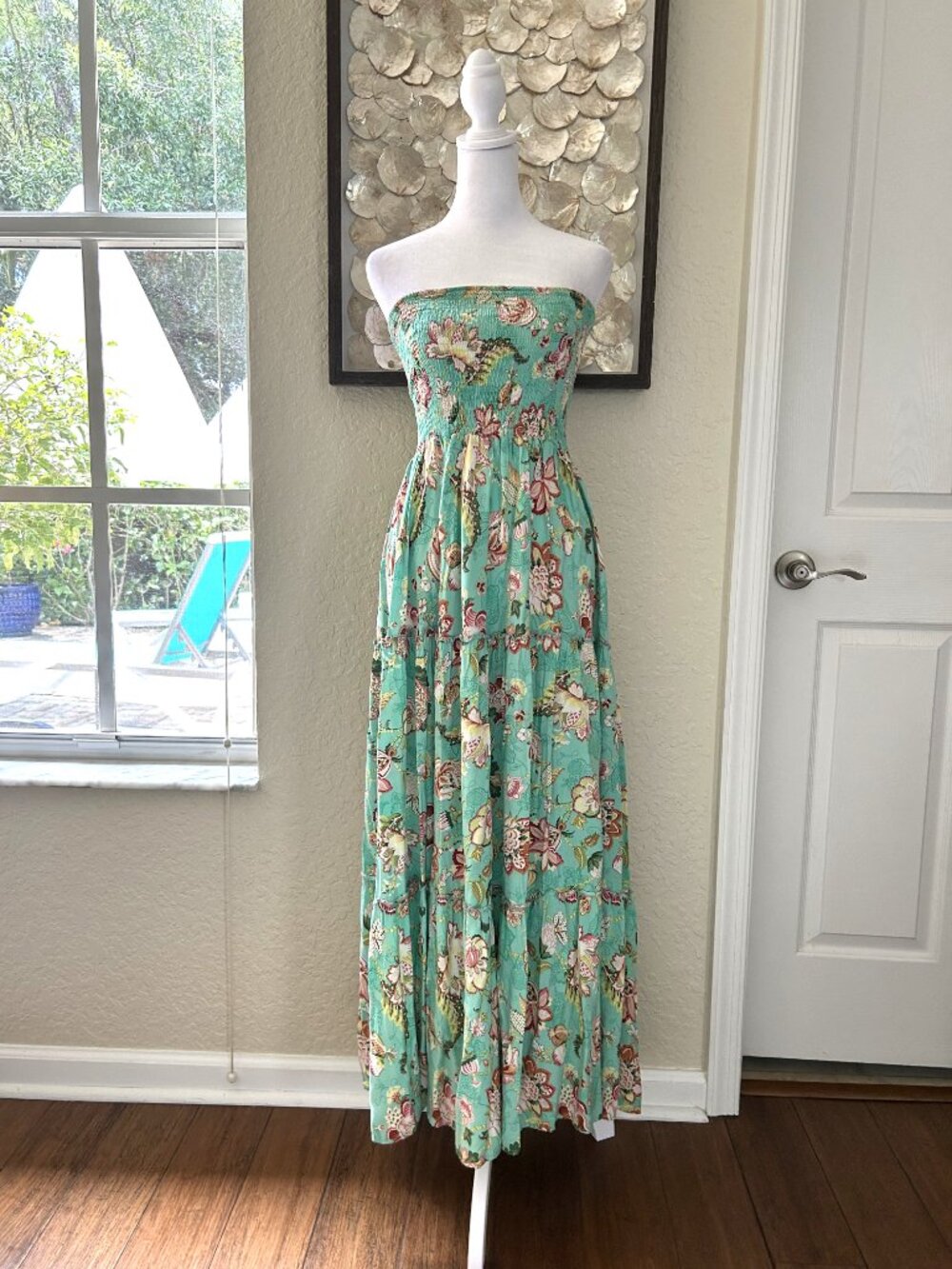 Sunday Mi Amor Aqua Floral Maxi Dress